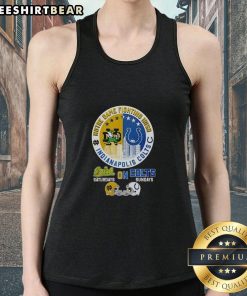 Top Notre Dame Fighting Irish Saturdays X Indianapolis Colts Sundays tank top featuring vibrant team graphics.