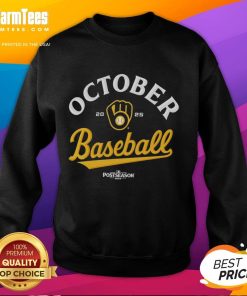 Milwaukee Brewers 2025 MLB postseason sweatshirt in vibrant colors, perfect for October baseball fans.