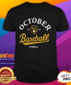 Top October Baseball Milwaukee Brewers 2025 MLB postseason t-shirt featuring team logo and vibrant design.