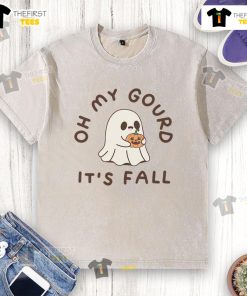 Top Oh My Gourd It's Fall washed t-shirt featuring autumn-themed graphics and cozy vibes for the season.