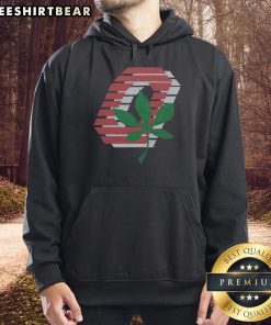 Alt Text: Cozy Top Ohio State Buckeye Leaf Hoodie in scarlet and gray, featuring the iconic Buckeye leaf design. Perfect for fans!