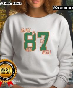 Top Orange Is The New Hustle 87 Sweatshirt showcasing a vibrant design perfect for stylish, comfortable casual wear.