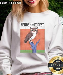 Cozy Top Owl Nerds of the Forest sweatshirt featuring a whimsical owl design, perfect for nature lovers and owl enthusiasts.