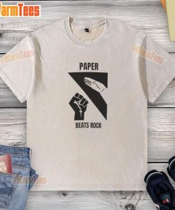 Top Paper Beats Rock Washed T-Shirt featuring a playful graphic design in a relaxed fit, perfect for casual wear.