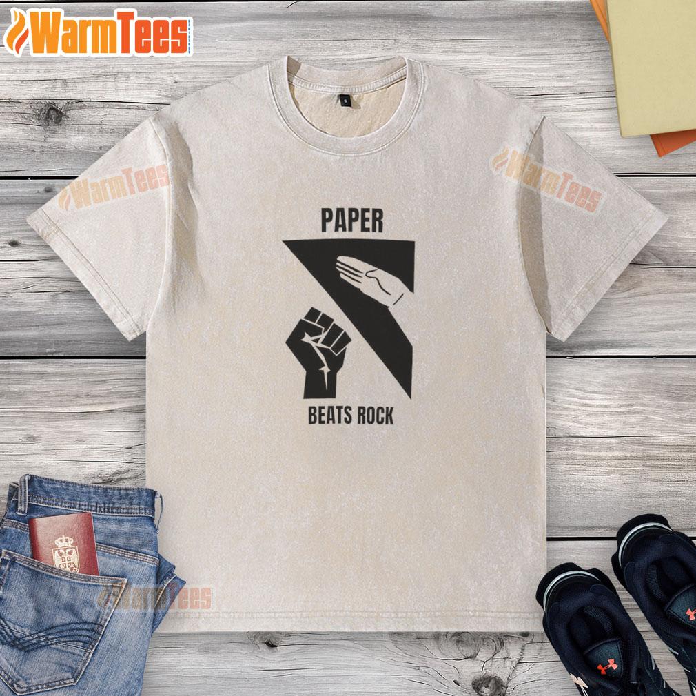 Top Paper Beats Rock Washed T Shirt Top Paper Beats Rock Washed T-Shirt featuring a playful graphic design in a relaxed fit, perfect for casual wear.