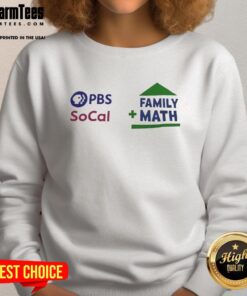 Cozy Top PBS SoCal Family Math Sweatshirt in vibrant colors, perfect for family learning and cozy nights in.
