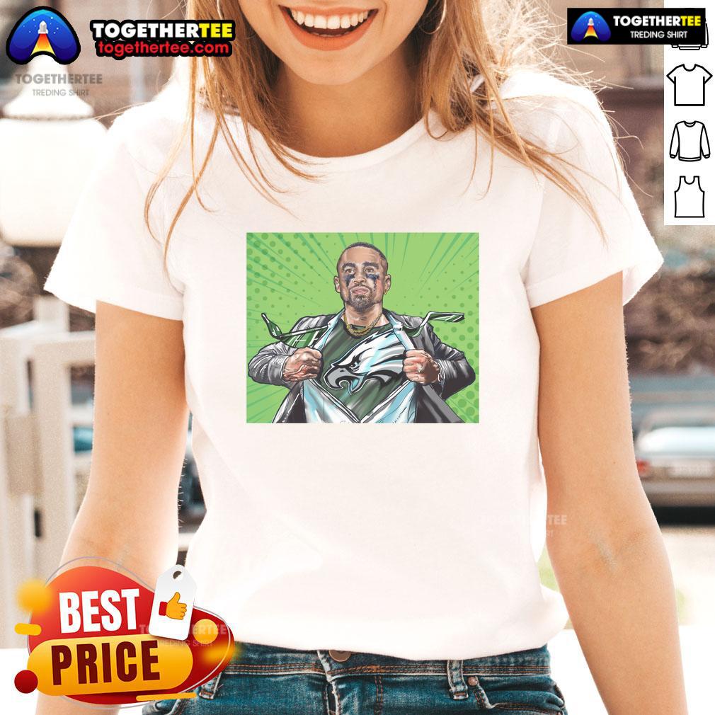 Top Philadelphia Eagles Football Jalen Hurts Is The Quiet Superman Comic Style Ladies-Tee Top-Philadelphia-Eagles-Football-Jalen-Hurts-Is-The-Quiet-Superman-Comic-Style-Ladies-Tee
