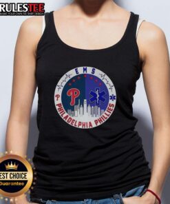 Stylish Top Philadelphia Phillies EMS City Skyline Tank Top featuring vibrant team colors and iconic city skyline design.