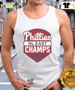 Top Philadelphia Phillies NL East Champs 2025 logo tank top featuring bold team colors and stylish design.