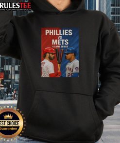 Stylish hoodie featuring the Philadelphia Phillies vs New York Mets logo for the MLB 4-game series, perfect for fans.