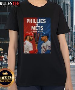 Top Philadelphia Phillies vs New York Mets MLB 4-game series ladies tee, showcasing team colors and design for fans.