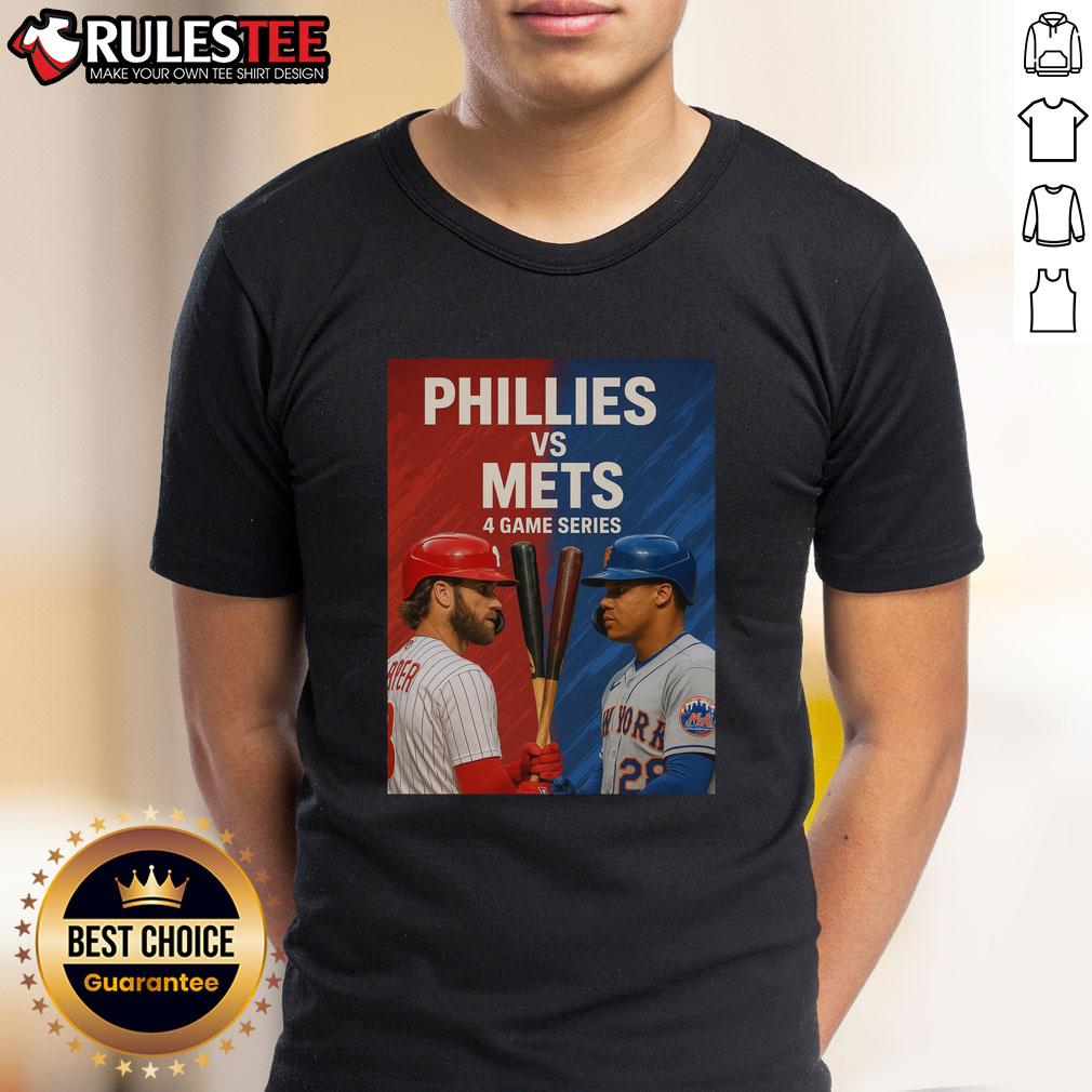 Top Philadelphia Phillies Vs New York Mets Mlb 4 Game Series T Shirt Top Philadelphia Phillies vs New York Mets MLB 4 Game Series T-Shirt featuring team logos and vibrant colors.