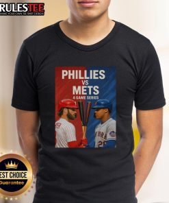 Top Philadelphia Phillies vs New York Mets MLB 4 Game Series T-Shirt featuring team logos and vibrant colors.