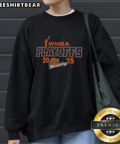 Top Phoenix Mercury 2025 WNBA Playoffs logo sweatshirt featuring vibrant colors and team emblem for fans.