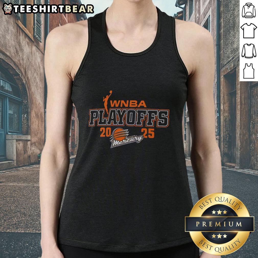 Top Phoenix Mercury 2025 Wnba Playoffs Logo Tank Top Alt Text: Stylish tank top featuring the Top Phoenix Mercury 2025 WNBA Playoffs logo, perfect for fans and sports enthusiasts.