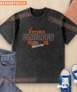 Top Phoenix Mercury 2025 WNBA Playoffs logo on a stylish washed t-shirt for basketball fans.