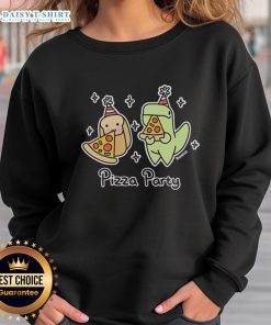 Alt Text: Top Pizza Party Dinosaur and Loaf of Bread Sweatshirt design featuring a fun dinosaur graphic and playful bread motif.