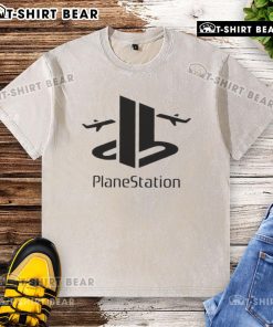 Top Plane Station September 11 attacks washed T-shirt featuring a tribute design and historical significance.