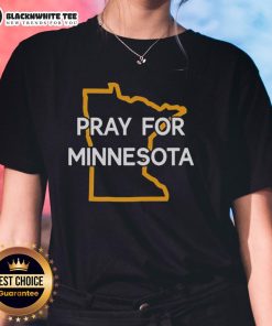 Top Pray For Minnesota State Outline Ladies Tee showcasing a stylish design with the Minnesota state shape.