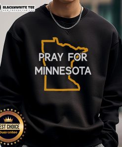 Top Pray For Minnesota State Outline Sweatshirt featuring a stylish design celebrating Minnesota pride.