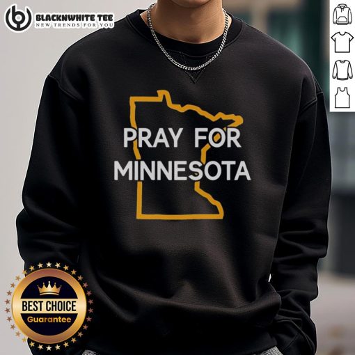 Top Pray For Minnesota State Outline Sweatshirt featuring a stylish design celebrating Minnesota pride.
