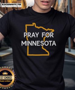 Top Pray For Minnesota State Outline T-Shirt featuring a stylish design of Minnesota's outline and inspirational text.