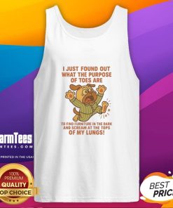 Funny tank top featuring a pug with the text 'I Just Found Out What The Purpose Of Toes' perfect for dog lovers.