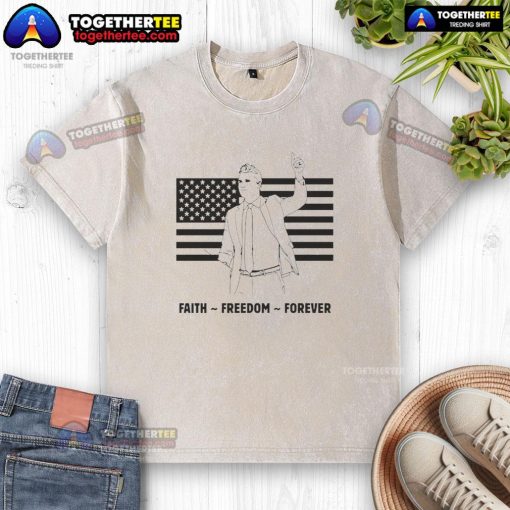 Top R.I.P. Charlie Kirk Freedom Is Not Free flag washed t-shirt showcasing a bold design for patriotic apparel enthusiasts.