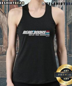 Top-read books design on a stylish tank top, featuring the phrase 'Deploy Your Imagination' for book lovers.