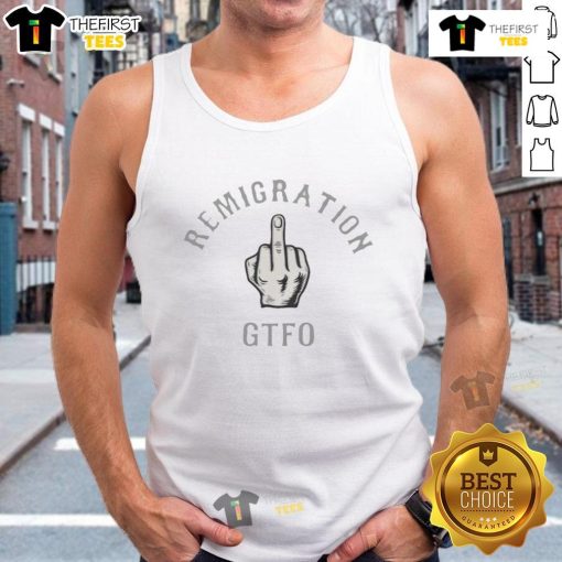 Stylish Top Remigration GTFO Tank Top featuring a bold graphic design, perfect for summer casual wear and expressing individuality.