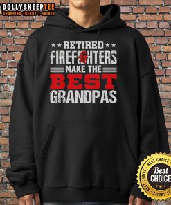 Alt Text: Cozy hoodie featuring the phrase Top Retired Firefighters Make The Best Grandpas, perfect for proud grandpas.