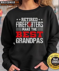 Cozy sweatshirt featuring 'Top Retired Firefighters Make The Best Grandpas' design, perfect for proud grandfathers.