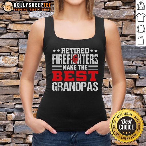 Top retired firefighters make the best grandpas tank top featuring a bold graphic and vibrant colors, perfect for proud grandpas.