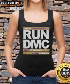 Top Run DMC Football: Demond Williams Jr., Adam Mohammed, and Johnah Coleman in stylish tank tops on the field.