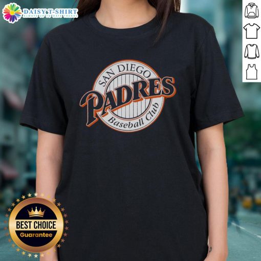 Top San Diego Padres Baseball Club logo on a stylish ladies tee, perfect for fans and casual wear.