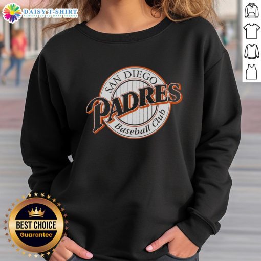 Cozy sweatshirt featuring the Top San Diego Padres Baseball Club logo, perfect for fans of the team.