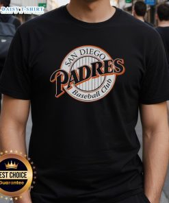 Top San Diego Padres Baseball Club logo t-shirt design featuring vibrant colors and iconic team branding.