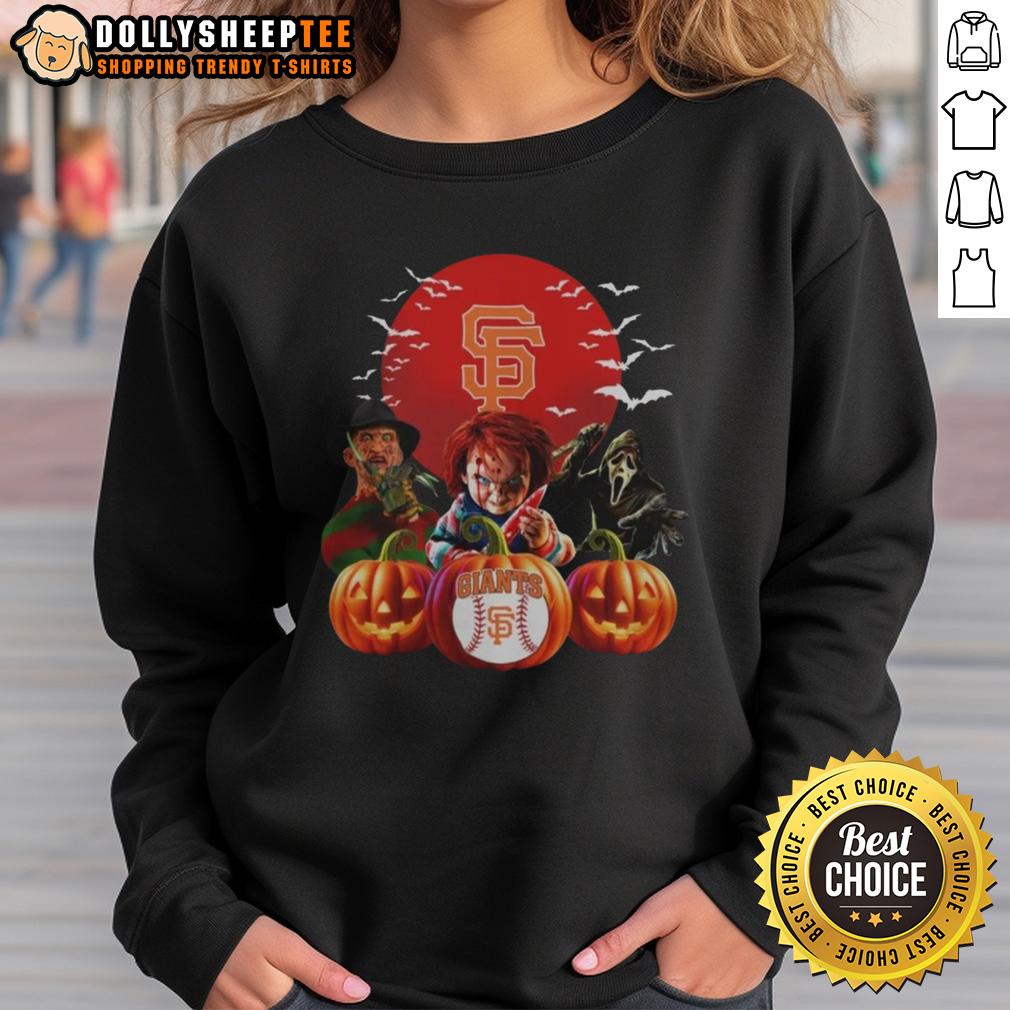 Top San Francisco Giants Mlb Horror Movie Halloween Sweatshirt Top San Francisco Giants MLB horror movie Halloween sweatshirt featuring spooky graphics and team colors.