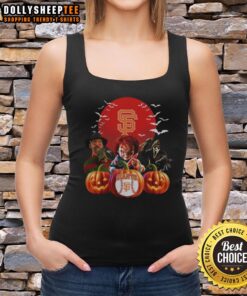 Top San Francisco Giants MLB horror movie Halloween tank top featuring spooky graphics for festive fans.