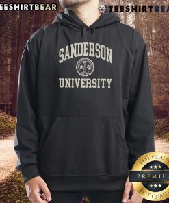 Cozy Top Sanderson University hoodie in navy blue, perfect for students and alumni showcasing school spirit.
