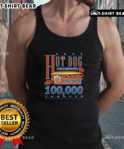 Alt Text: Top Schneiders 2025 Hot Dog Champions season record displayed on a stylish Toronto tank top design.