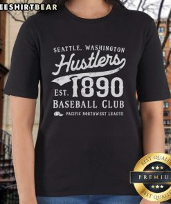 Alt Text: Top Seattle Hustlers Washington Est 1890 ladies tee featuring a stylish design and vibrant colors for casual wear.