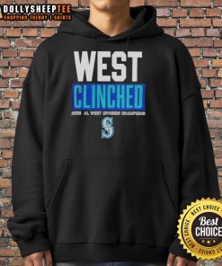 2025 Seattle Mariners Playoffs Clinched AL West Division Champions Hoodie showcasing team pride and vibrant colors.