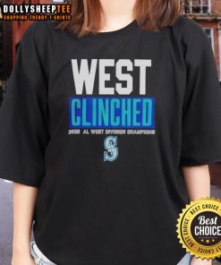 Top Seattle Mariners Playoffs Clinched AL West Division Champions 2025 Ladies Tee featuring team logo and vibrant design.