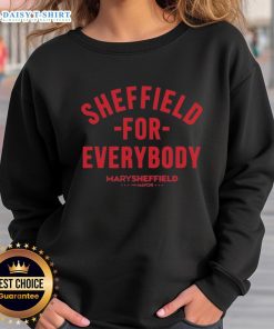 Top Sheffield for Everybody sweatshirt featuring Mary Sheffield, the Mayor of Sheffield, in a vibrant design.