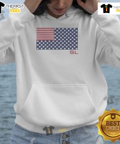 Cozy hoodie featuring a stylish American flag design illuminated by light bulbs for a trendy look.