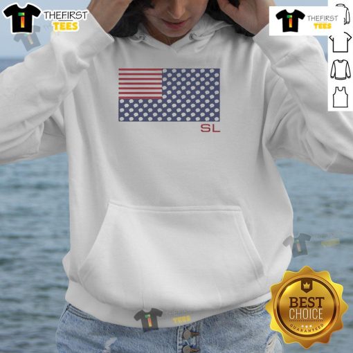 Cozy hoodie featuring a stylish American flag design illuminated by light bulbs for a trendy look.