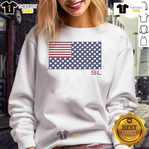 Top SL American Flag with Light Bulbs Sweatshirt, featuring a stylish design perfect for patriotic occasions.
