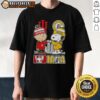 Alt Text: Top Snoopy and Charlie Brown Indiana Sports Hoosiers X Pacers skyline t-shirt design featuring iconic characters.