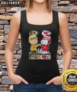 Top Snoopy and Charlie Brown Missouri Tigers x Kansas City Chiefs skyline tank top design featuring iconic characters.